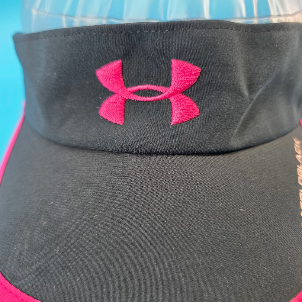 Under Armour Coldblack Womens Visor Black‎ Pink Adjustable Running Golf Hat OSFA - Picture 4 of 9